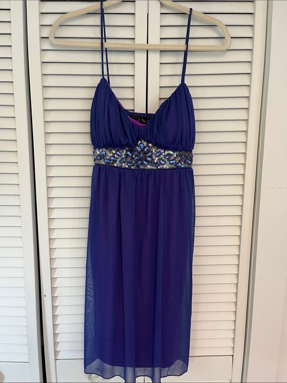 City Studio Fairy Dress Purple Beaded Papped Bra Sz Extra Large